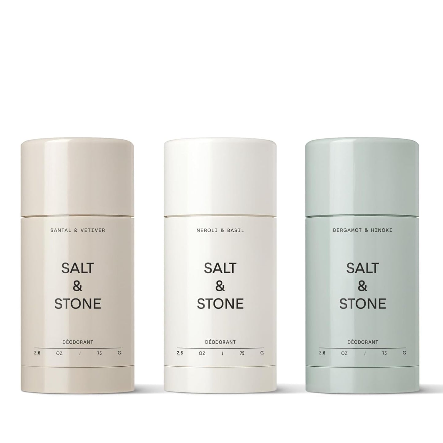 HotSalt & Stone Aluminum-Free Deodorant, Women & Men Bergamot & Hinoki 2.6 oz | Extra Strength 48 Hour Protection, Gender Neutral Scent, Made with Niacinamide, Spirulina, Magnesium & Antioxidants