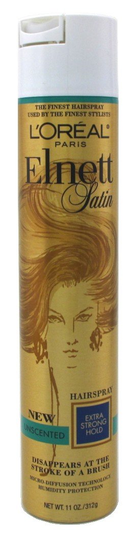 HotL'Oreal Paris Elnett Unscented Hairspray, up to 72-Hour Extra Strong Hold Formula with Humidity Resistant Frizz Control, Hairspray with Soft, Brushable Finish, 11 oz | (Packaging May Vary)