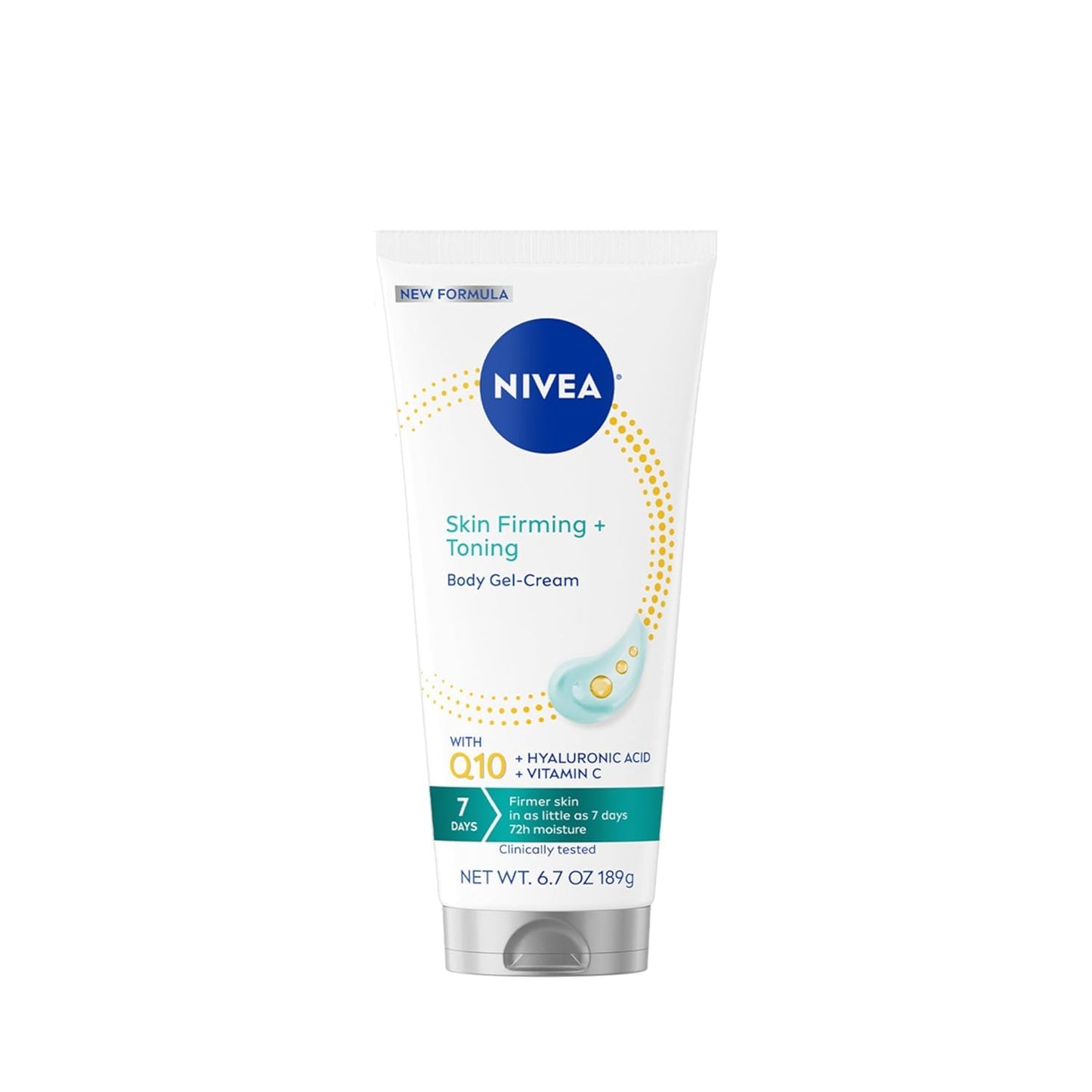 HotNIVEA Skin Firming & Toning Body Gel Cream with Q10, Hyaluronic Acid and Vitamin C, Clinically Tested Skin Firming & Toning Cream, 72-Hour Moisture, 6.7 Oz Tube