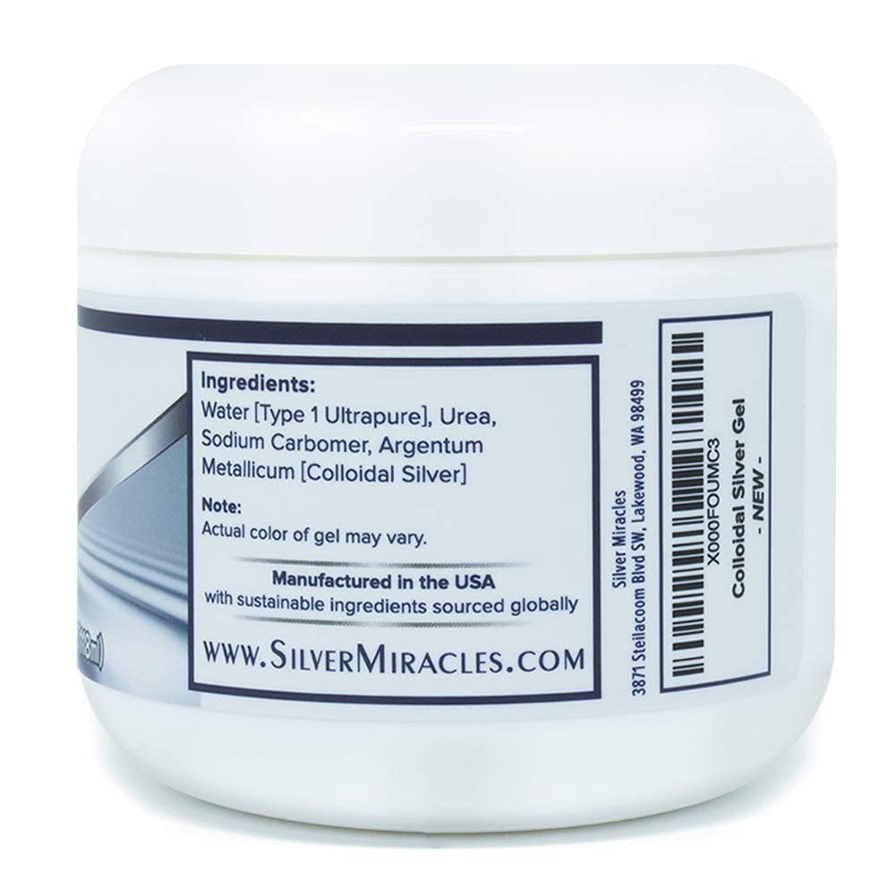 HotSilver Miracles - Colloidal Silver Gel - Nano Silver Gel Wound Care - Healing Ointment for Burns & Irritated Skin - for All Skin Types - 4 Oz Unscented