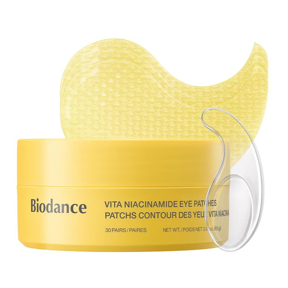 HotBIODANCE Vita Niacinamide Eye Patches, Dark Circles & Dull Spot Patches for Face, Under Eye Mask for Uneven Skin Tone, Travel Essentials & Self Care Gifts for Women, Korean Skin Care (60 Count)