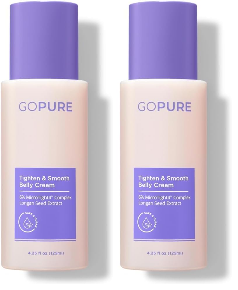 HotGOPURE Tighten & Smooth Belly Cream - Clinically Tested with MicroTight4 Complex to Reduce the Appearance of Cellulite & Stretch Marks - Quick Absorbing for Smoother, Firmer-Looking Skin, 4.25oz