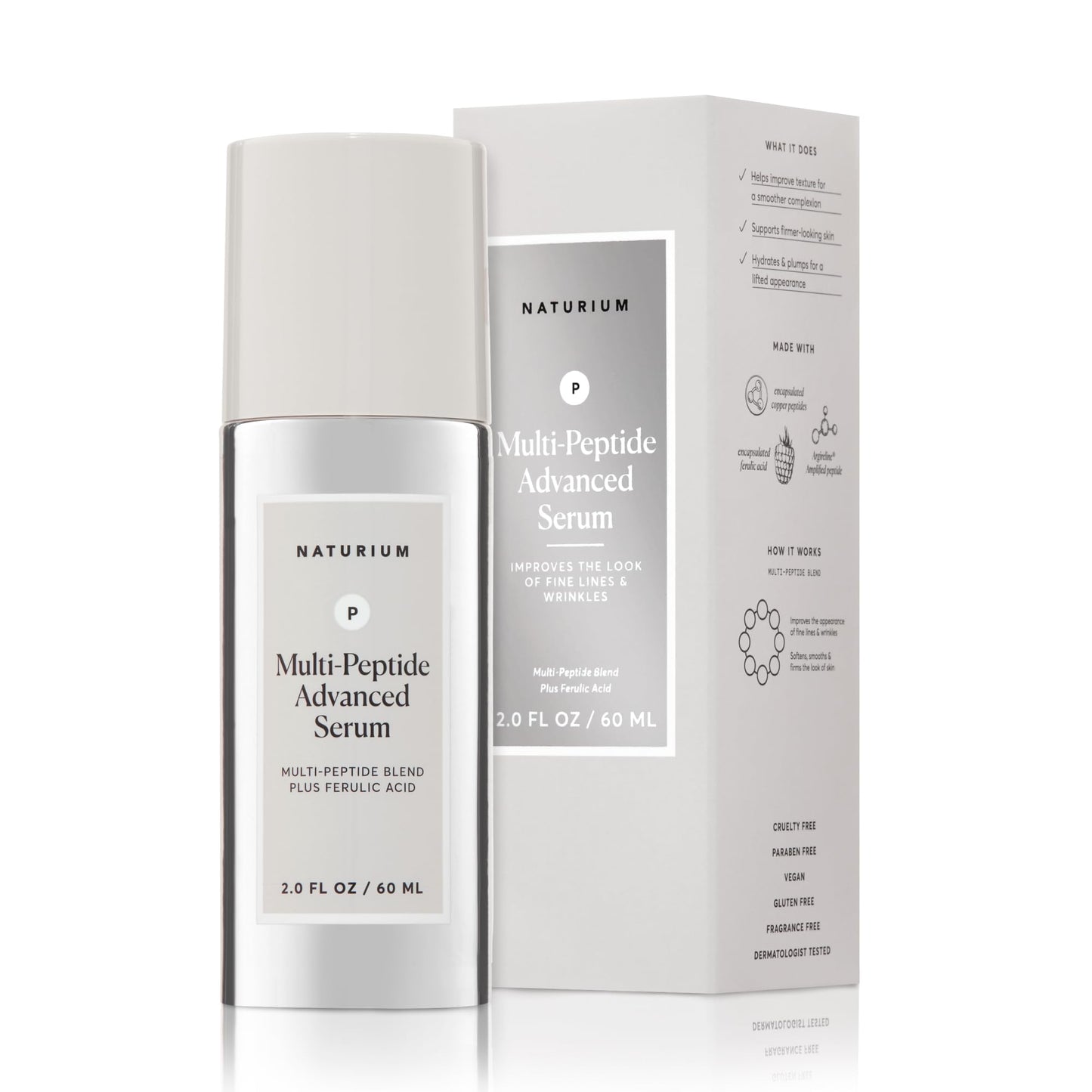 HotNaturium Multi-Peptide Advanced Serum, Firming & Smoothing Face Serum for Fine Lines & Wrinkles with Advanced Multi-Peptide Blend, 1 oz