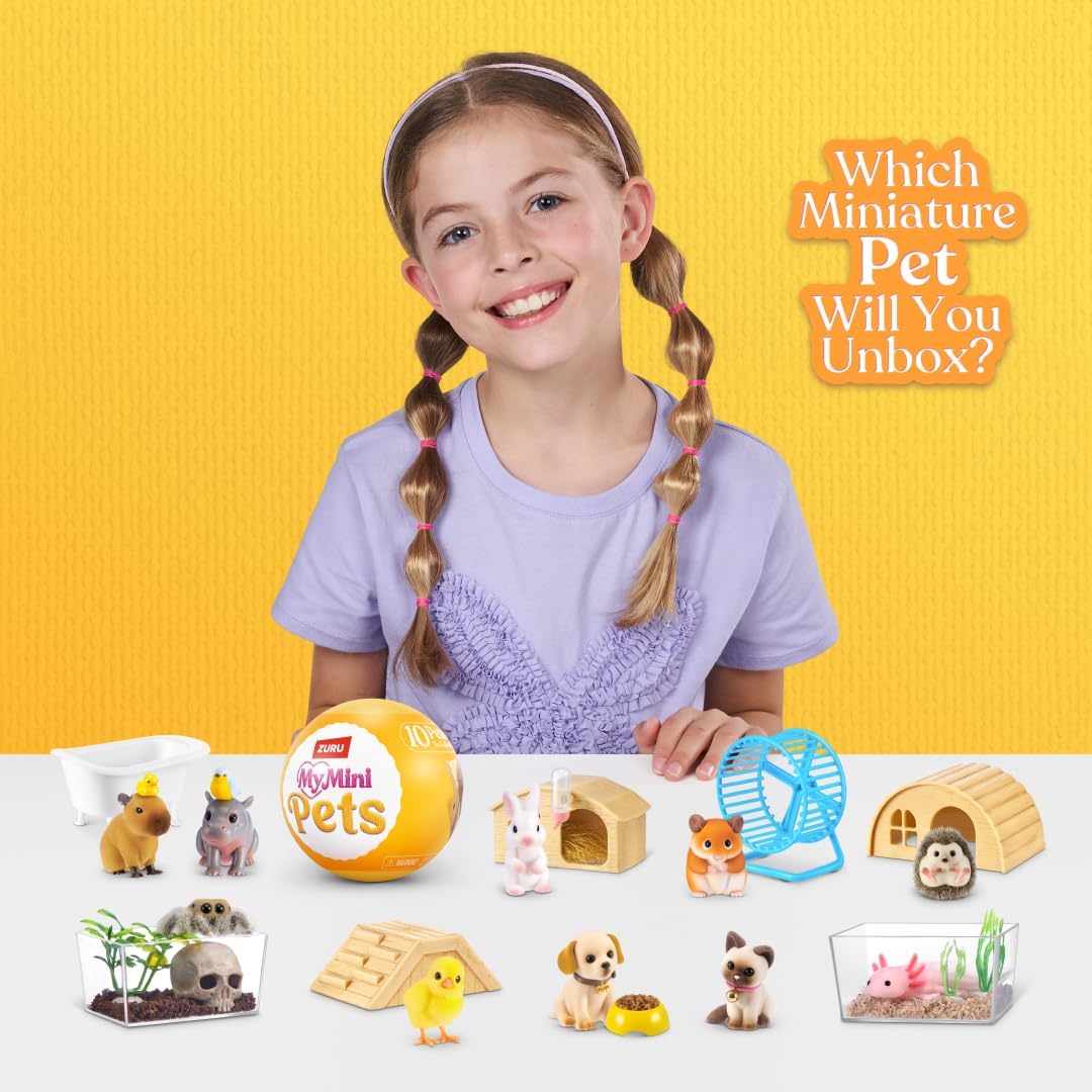 Hot My Mini Pet Series 1 by ZURU – Collectible Mystery Capsule with Miniature Pet, Home, & Accessories, UNbox Adorable Critters & Playscape for Girls & Collectors.