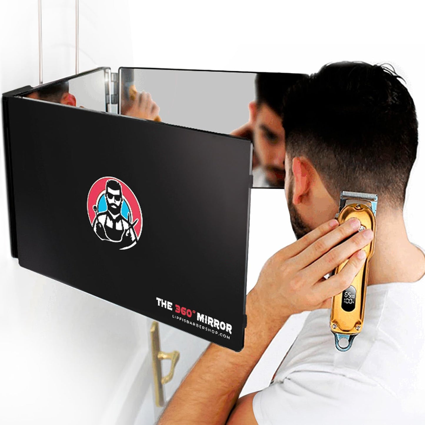 HotThe 360 Mirror - 3 Way Mirror for Self Hair Cutting - Adjustable Trifold Barber Miror to Cut Your Own Hair - Tri Fold Self Haircut System for Men and Women Braiding - Three Sided Miror for Haircuts
