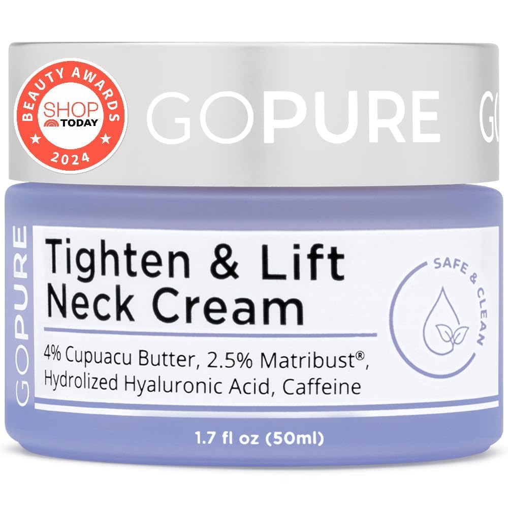 HotgoPure Tighten & Lift Neck & Chest Moisturizer Cream for Visibly Firming, Tightening and Lifting the Look of Wrinkles & Crepey Skin, 1.7oz
