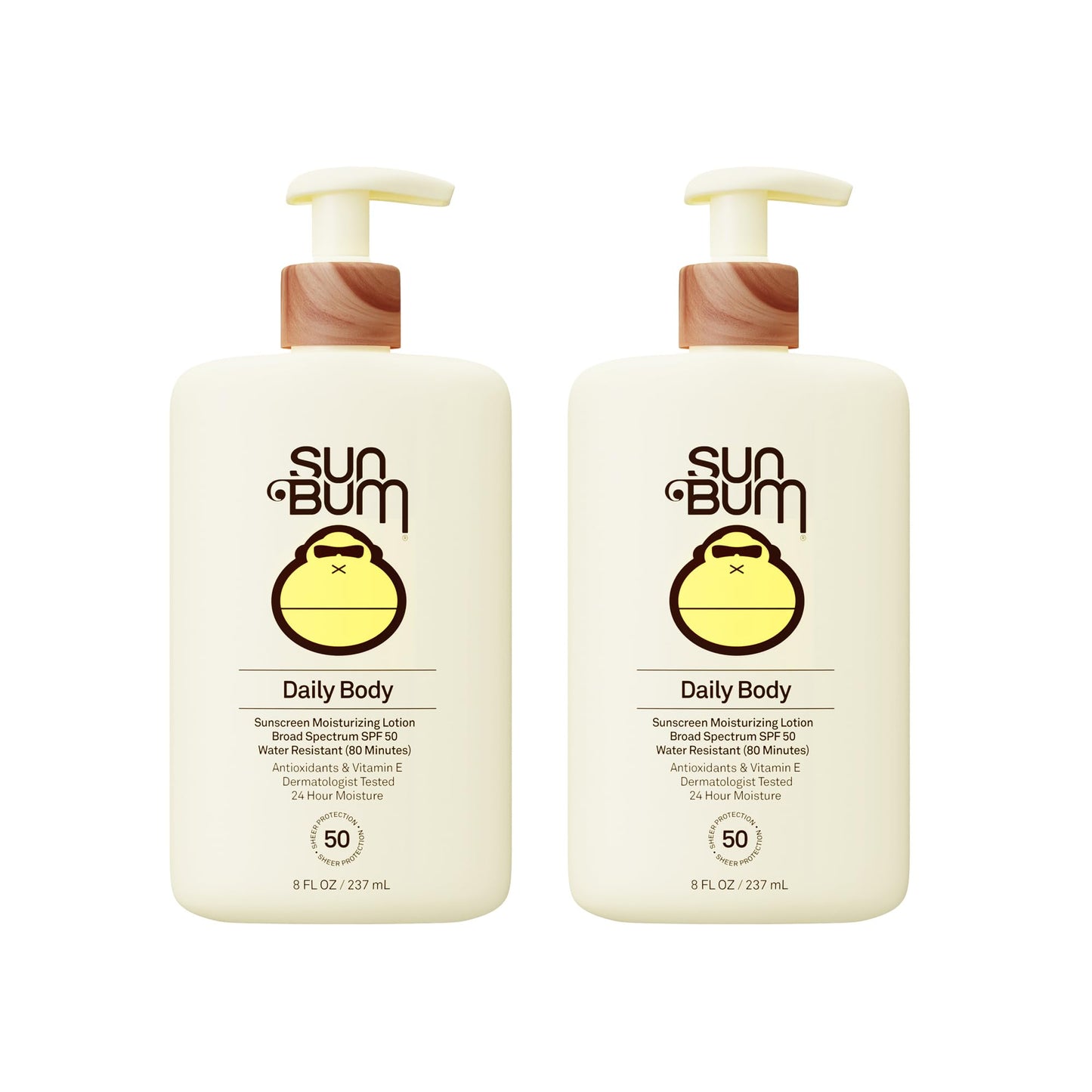 HotSun Bum Daily SPF 50 Sunscreen Body Lotion - Broad Spectrum Moisturizing Sunscreen with Vitamin E - Vegan and Hawaii 104 Act Compliant (Without Octinoxate & Oxybenzone) - Dermatologist Tested - 8 oz