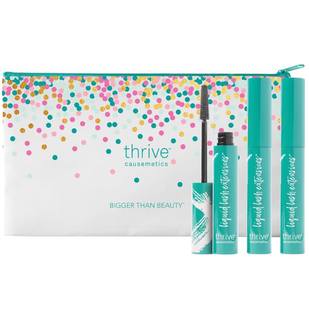 HotThrive Causemetics Thrive Mascara, Liquid Lash Extensions Mascara, Tubing Mascara Lengthening, Volumizing & Curling, Smudge Proof, Washable, No Clumping or Flaking, Vegan, Crystal (Brown Black)