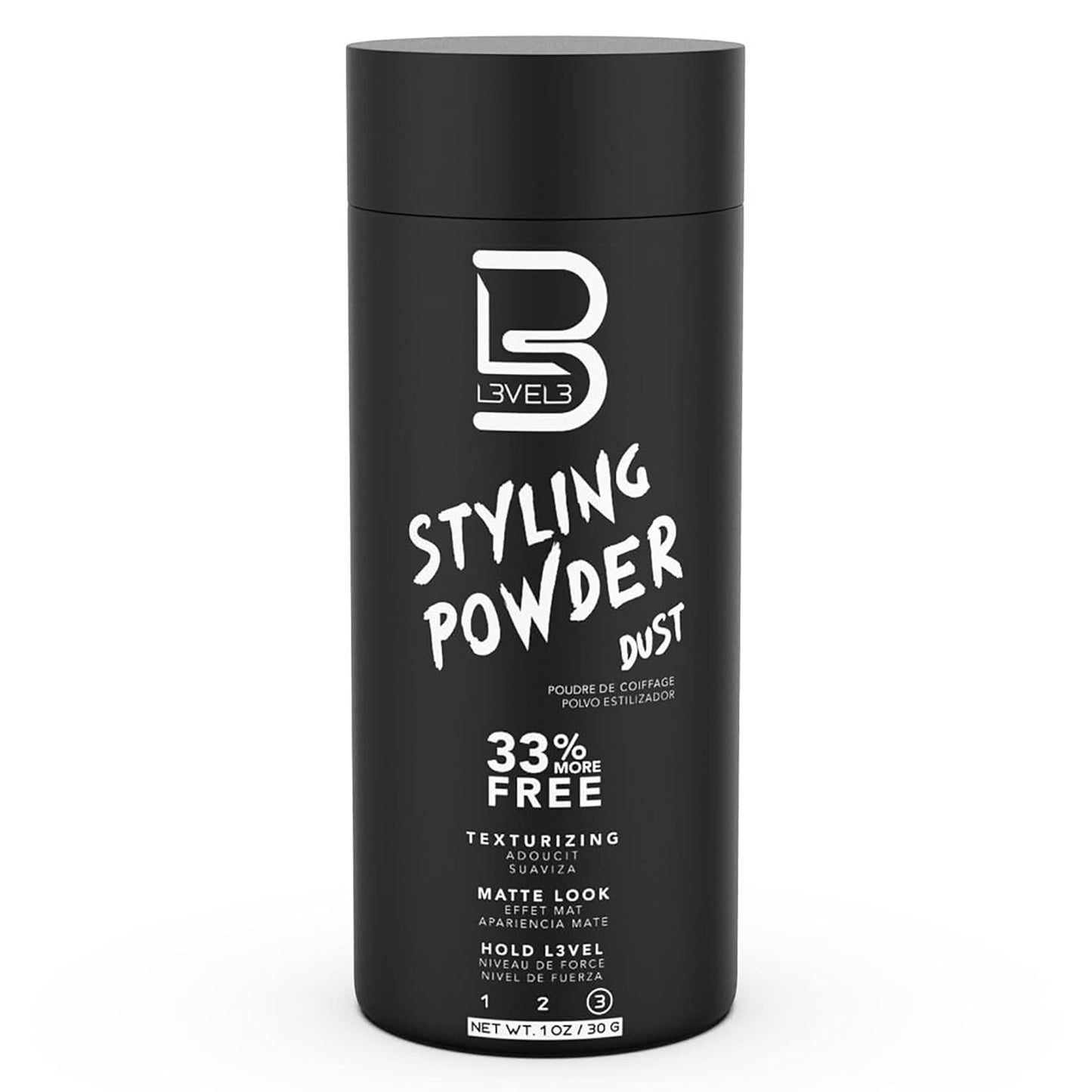 HotL3 Level 3 Styling Powder - Natural Look Mens Powder - Easy to Apply with No Oil or Greasy Residue (Large - 60 Grams)