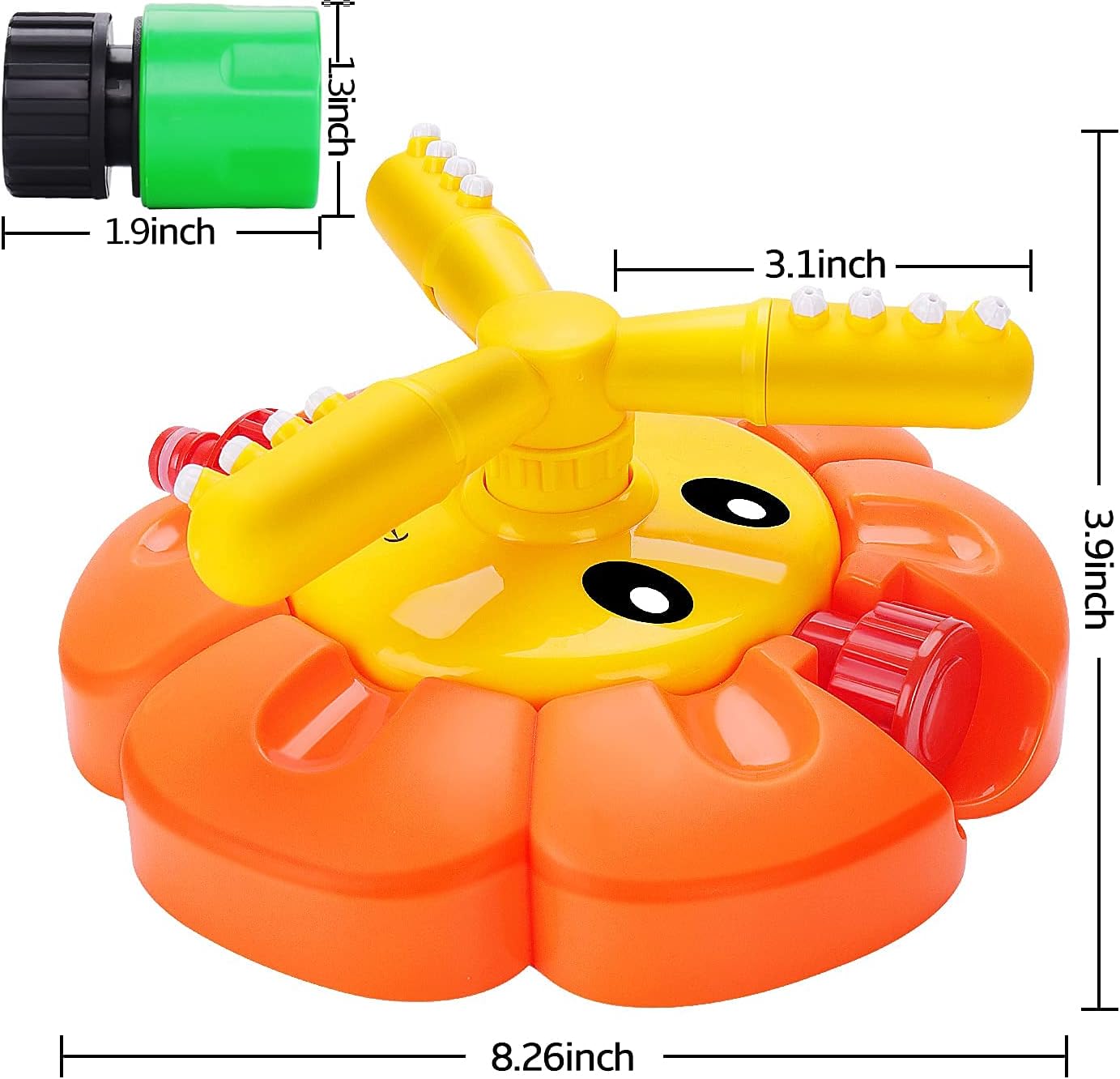 HotWater Sprinkler for Kids Toddlers Sprinklers with Roating Spray Nozzles Attaches Garden Water Hose Outdoor Play Outside Toys 3-4 Summer Backyard Lawn Game Yard Water Toy for Kids 3-5 4-8 Boy Girl