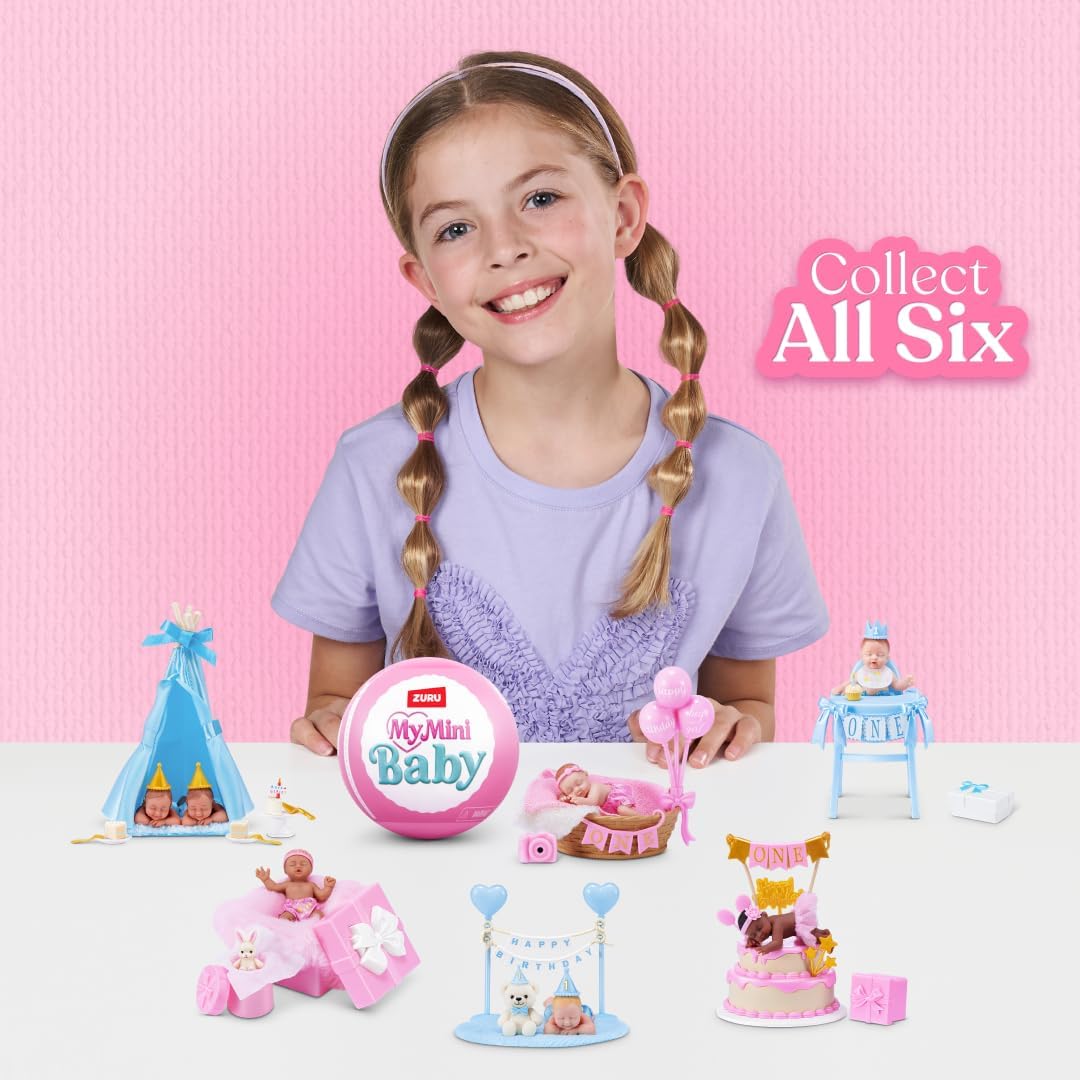 HotMy Mini Birthday Series 1 by ZURU – Collectible Mystery Capsule Baby Doll with Birthday Party Theme, Accessories & Playset, UNbox Celebration Surprises for Girls & Collectors.