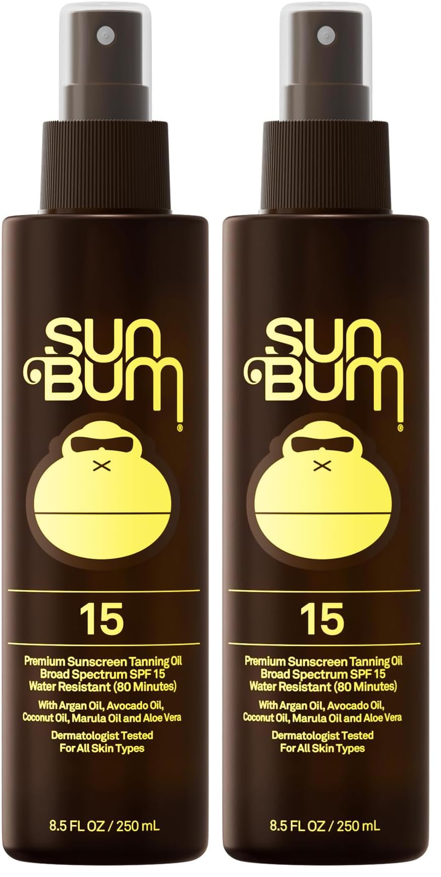 HotSun Bum SPF 15 Moisturizing Tanning Oil - Vegan and Hawaii 104 Act Compliant (Without Octinoxate & Oxybenzone) - Broad Spectrum Moisturizing - UVA/UVB Protection - 8.5 oz