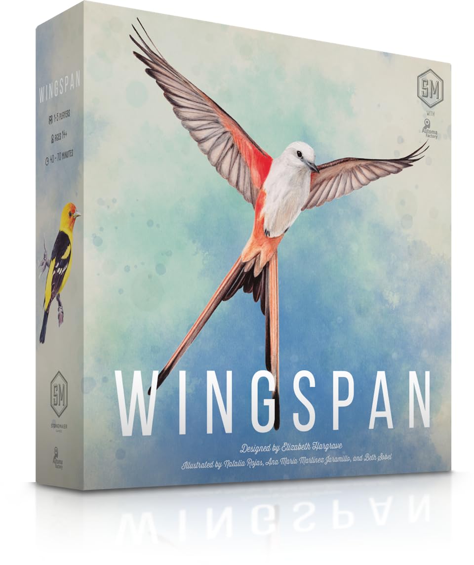 Hot Stonemaier Games: Wingspan (Base Game) by Elizabeth Hargrave | A Relaxing, Award-Winning Strategy Board Game About Collecting Birds for Adults and Family | 1-5 Players, 70 Mins