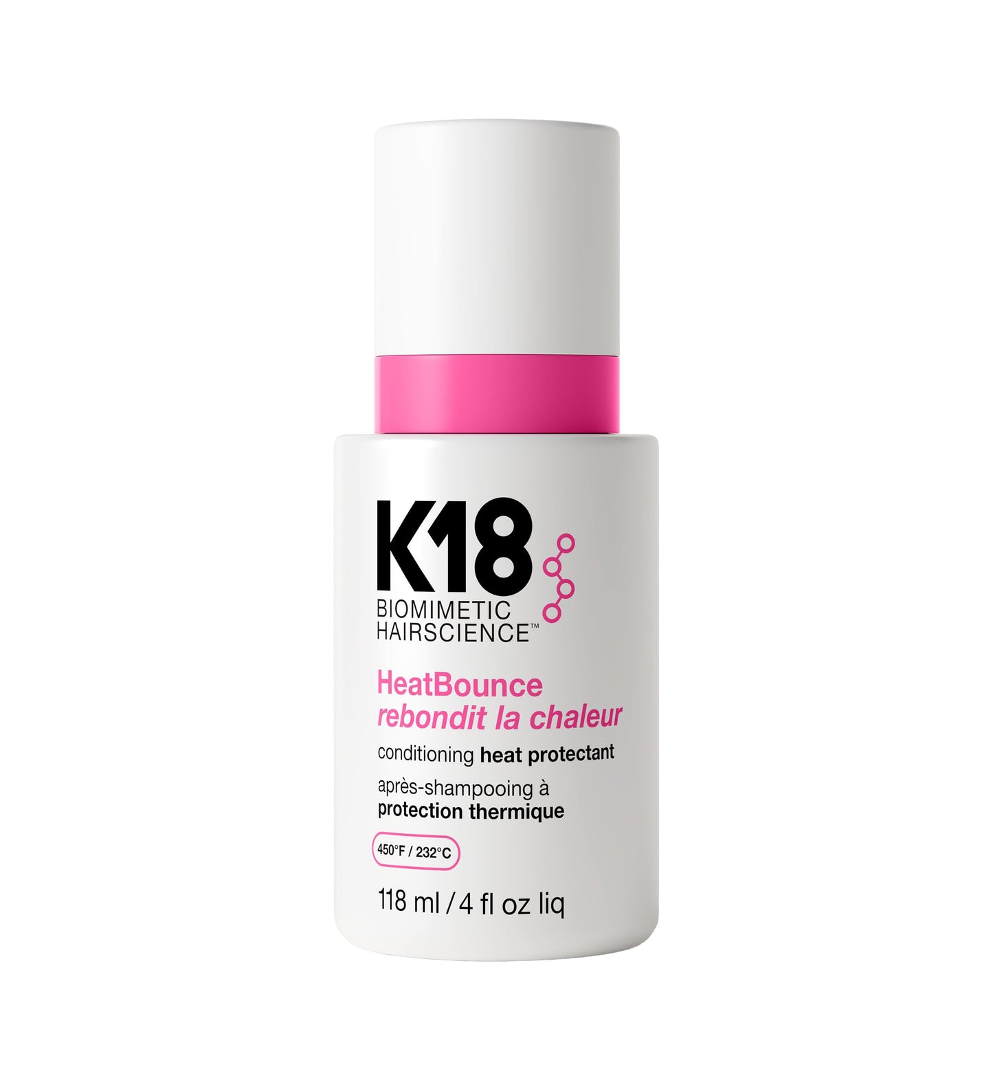 HotK18 HeatBounce Conditioning Heat Protectant Spray, Lightweight Leave-In Conditioner + 450℉ (232°C) Inside-Out Heat Protection, Soften, Smooth + Detangle All Hair Types
