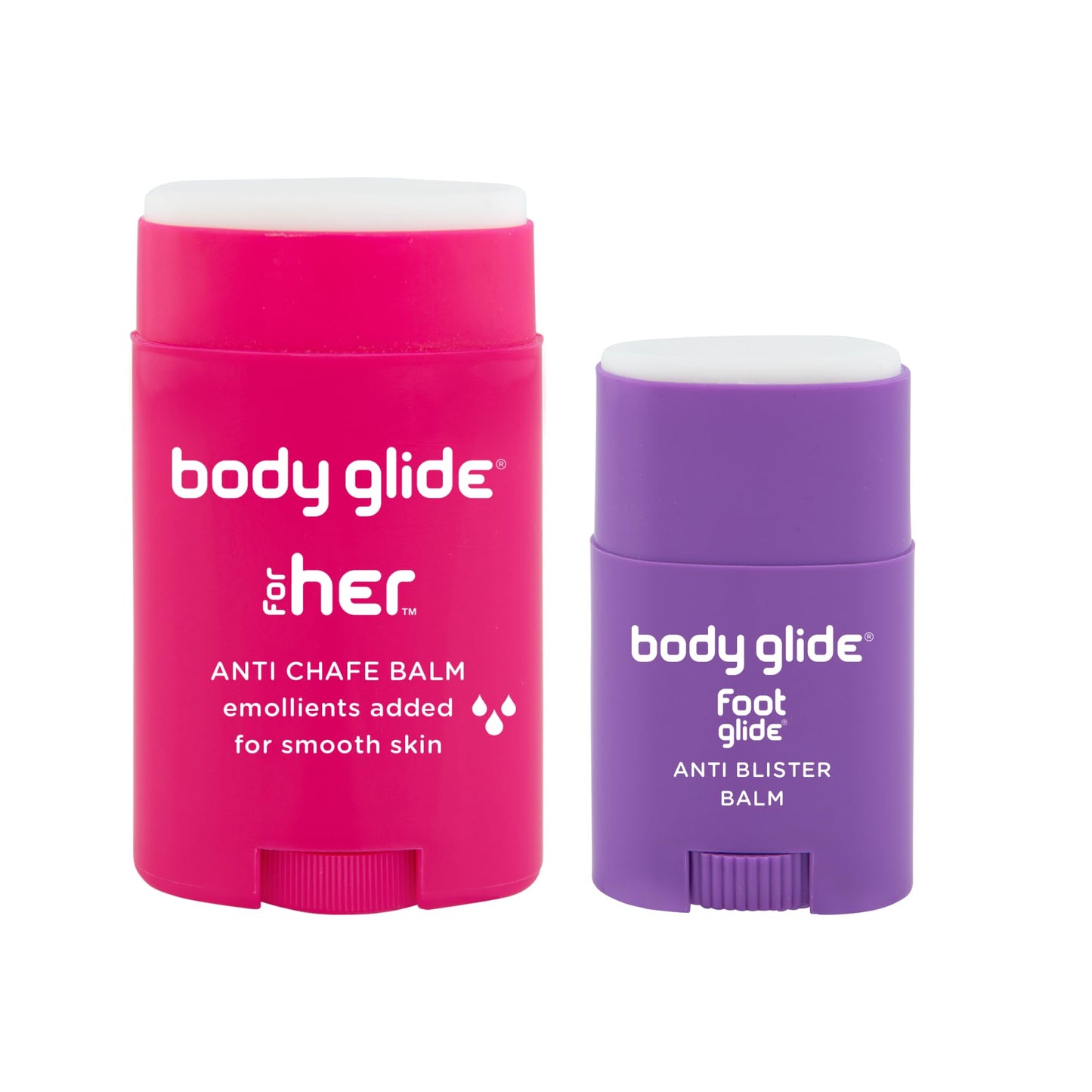 HotBody Glide For Her Anti Chafe Balm | Chafing stick with added emollients | Great for dry, sensitive skin and/or sensitive areas | Use on chest, bra, butt, groin, arm, and thigh chafing | 1.5oz