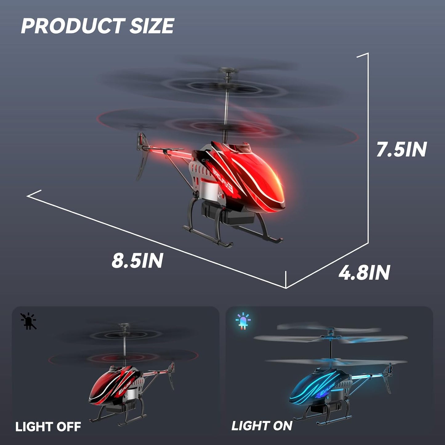 Hot BUSSGO RC Helicopter, Remote Control Helicopter for Kids with 30Mins Flight(2 Batteries), 7+1 LED Light Modes, Altitude Hold, RC Toys for Boys Girls