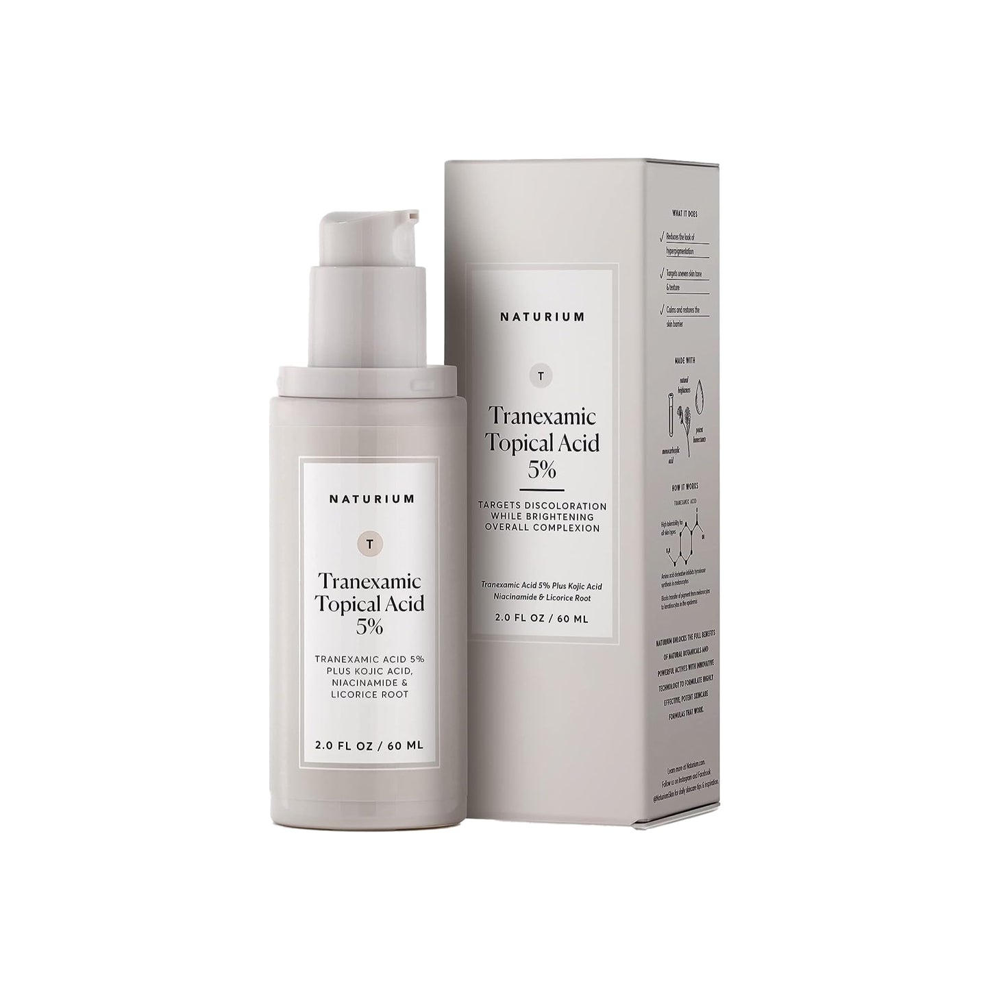 HotNaturium Tranexamic Topical Acid 5%, Face & Skin Care, with Kojic Acid, Niacinamide & Licorice Root, 1 oz