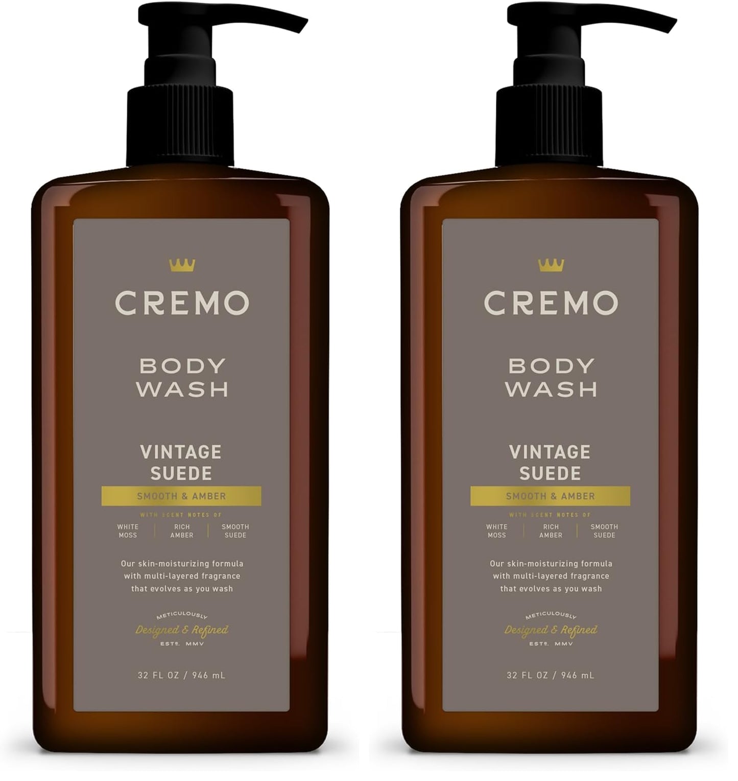 HotCremo Rich-Lathering Italian Bergamot Body Wash for Men, 32 Fl Oz