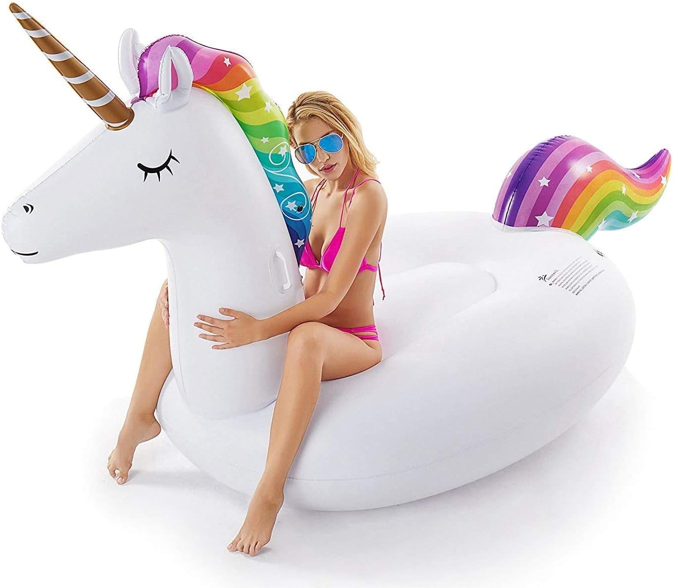 Hot Jasonwell Giant Inflatable Unicorn Pool Float Floatie Ride On with Fast Valves Large Rideable Blow Up Summer Beach Swimming Pool Party Lounge Raft Decorations Toys for Kids Adults
