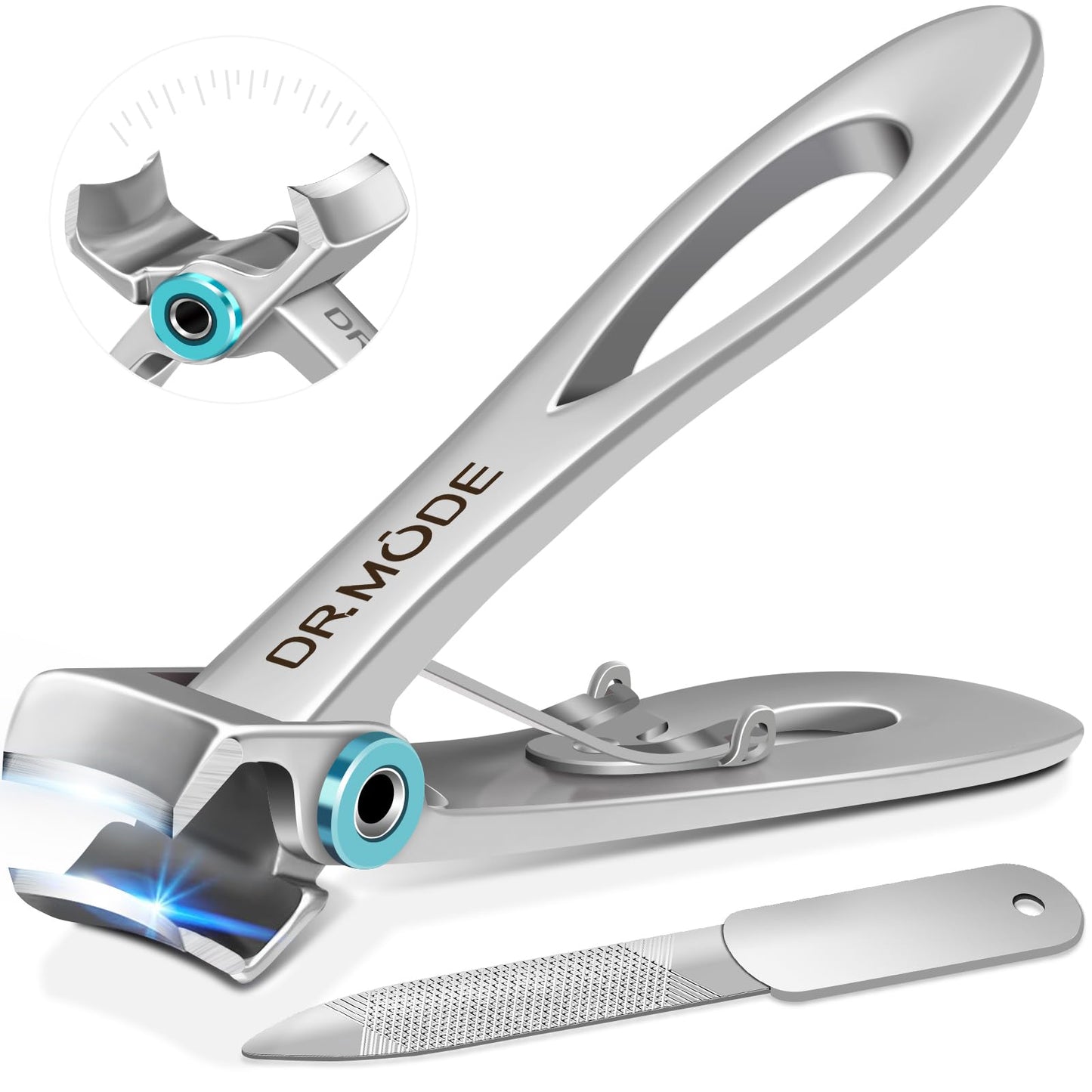 HotToenail Clippers for Seniors Thick Toenails, Upgrade Angled Head Large Toe Nail Clippers for Men with Wide Jaw Opening, Sharp Heavy Duty Fingernail Clipper Cutter with Catcher Long Handle -Black