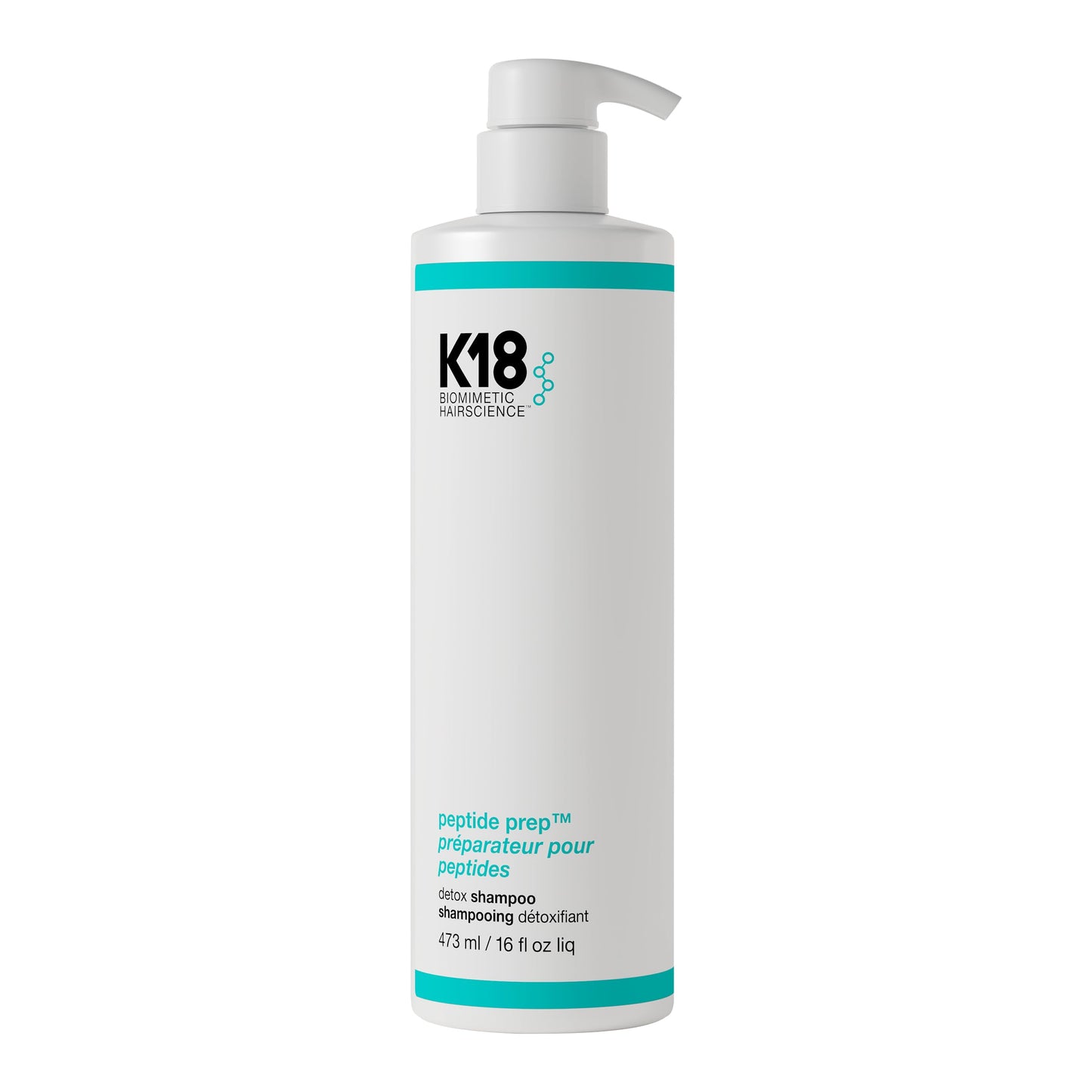 HotK18 Peptide Prep™ Detox Shampoo - Color Safe Clarifying Shampoo for Build Up Removal - Gently Removes Dirt, Oil + Metals from Hard Water with Activated Charcoal + Salicylic Acid