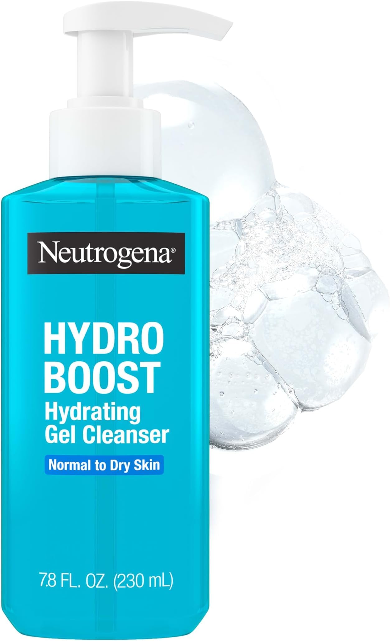 HotNeutrogena Hydro Boost Hydrating Face Wash & Makeup Remover, Gentle Facial Cleanser Gel with Hyaluronic Acid, Locks Moisture for Soft Supple Skin, Hypoallergenic, Oil-Free, Soap-Free, 7.8 fl oz