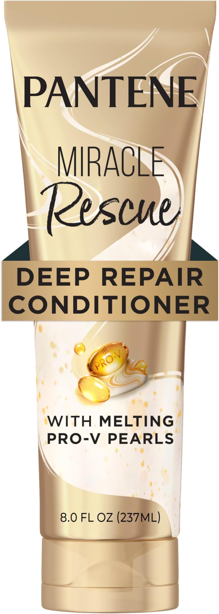HotPantene Miracle Rescue Deep Conditioner with Melting Pro-V Pearls - For Dry, Damaged, or Color-Treated Hair - Intense Moisture & Repair - 8.0 Oz