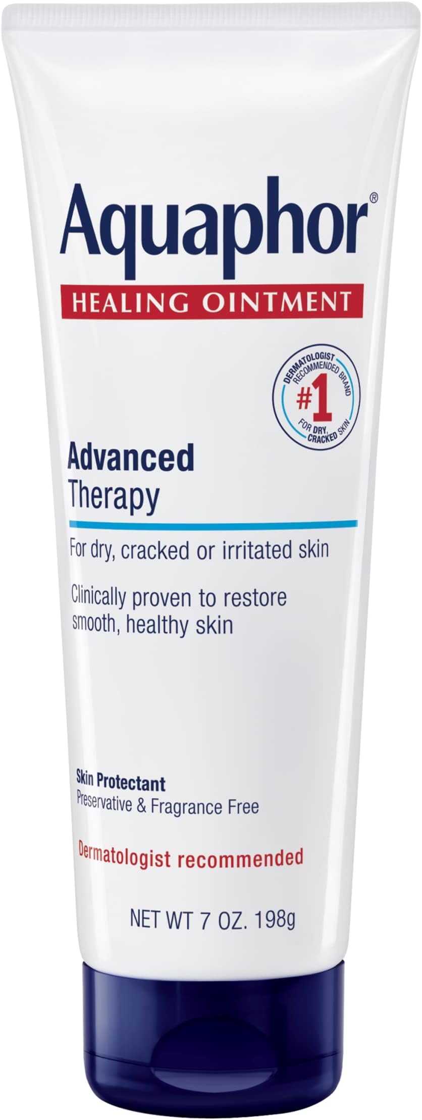 HotAquaphor Healing Ointment Advanced Therapy Skin Protectant, Dry Skin Body Moisturizer, 7 Oz Tube
