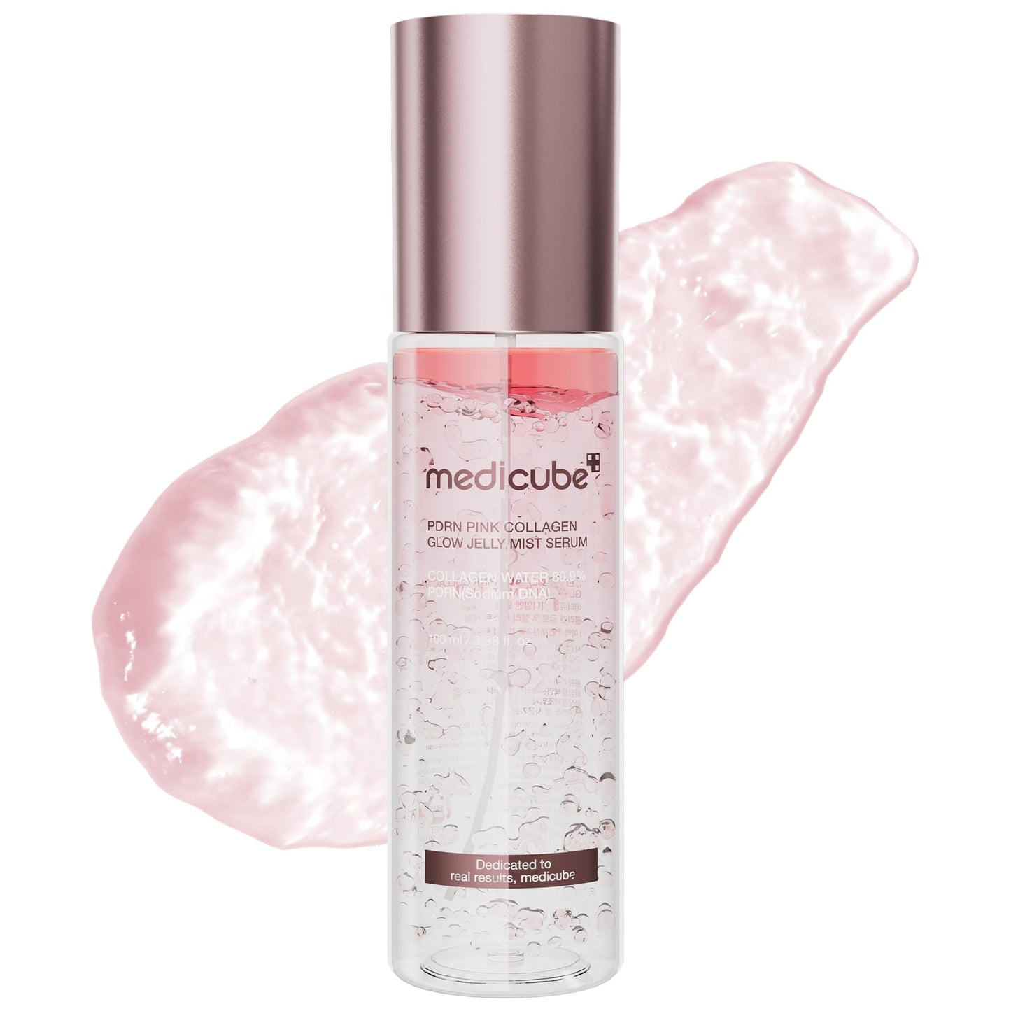 Hotmedicube Jelly Mist Serum with Pink PDRN Collagen | Dual-Texture Glow Spray with Niacinamide, Glutathione, Ceramide, Hyaluronic Acid | for Hydration, Radiance, Plump-Looking Skin | 2.02 fl.oz