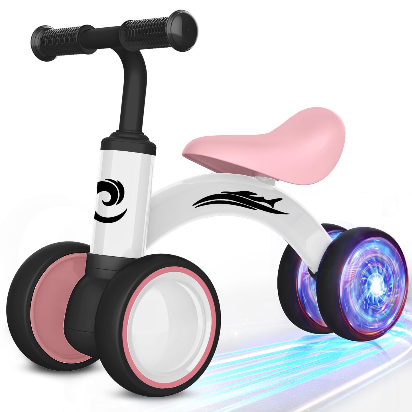 HotGamfeiny Colorful Lighting Baby Balance Bike Toys for 1 Year Old Boy Girl Gifts, 10-36 Month Toddler Balance Bike, No Pedal 4 Silence Wheels & Soft Seat First Riding on Toys, 1st Birthday Gifts