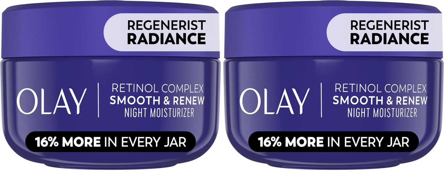 HotOlay Retinol Night Cream for Women, Anti-Aging Face Moisturizer, Fragrance-Free, Non Greasy - Anti-Wrinkle, Smooth Fine Lines, Hydrating Skin Care - Triple Collagen Cream, Peptide, Niacinamide, 1.7oz