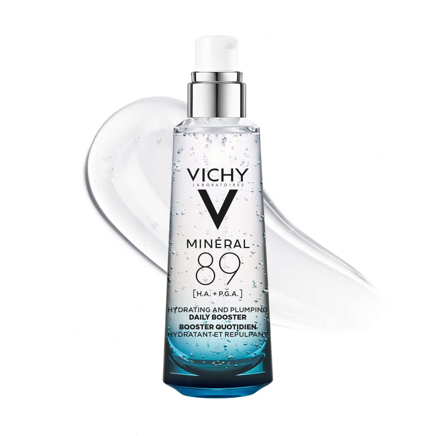 HotVichy Mineral 89 Booster, Pure Hyaluronic Acid Serum for Face with Polyglutamic Acid for Skin Barrier Repair, Plumps & Hydrates, Lightweight Hydrating Serum, Oil-Free, Non-Sticky