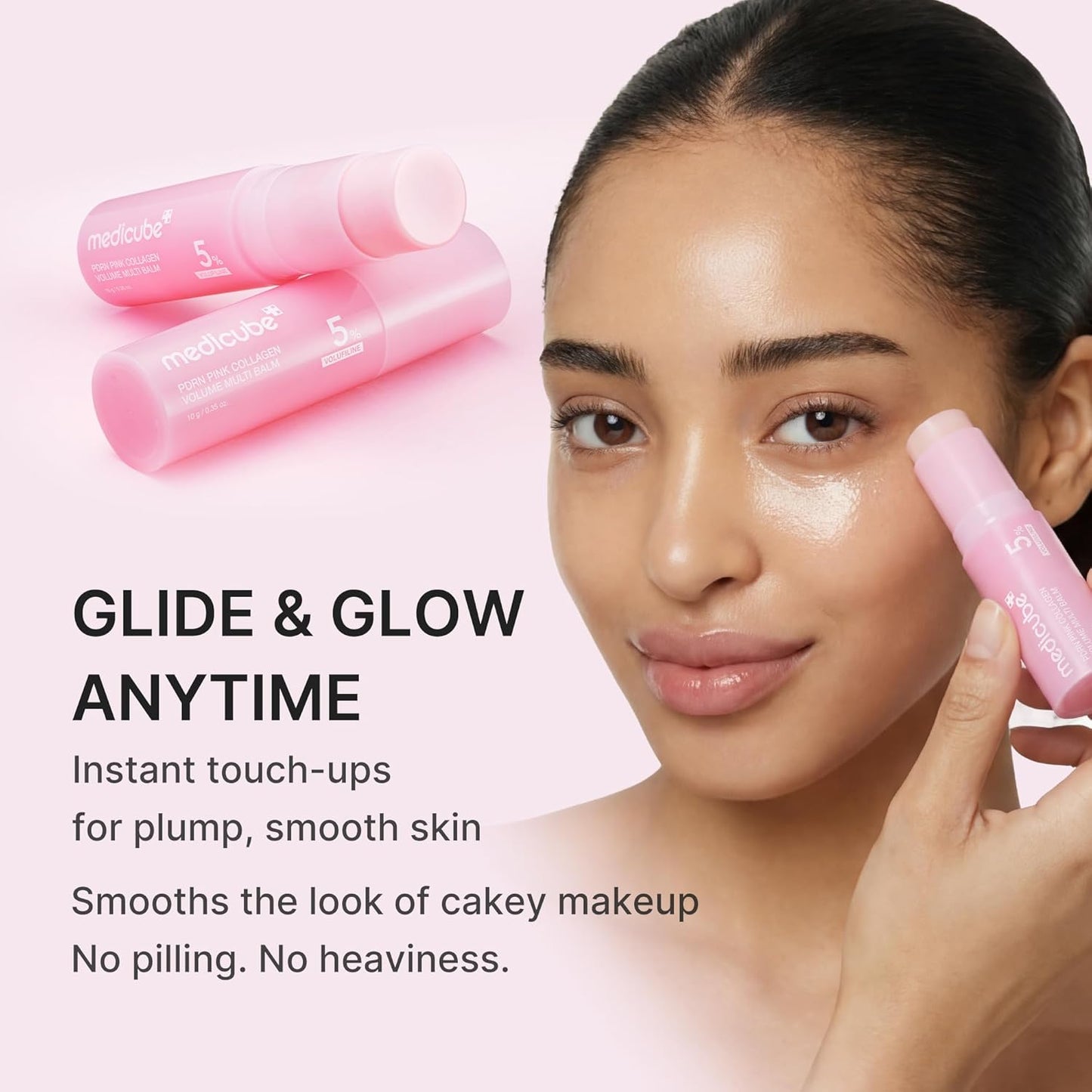 Hotmedicube PDRN Pink Collagen Volume Multi Balm Stick | Volufiline, PDRN, NAD, Collagen | Face & Body Balm for Under-Eyes, Neck, Forehead, Smile Lines, Lips | Plumping, Radiance, Line Care | K-Beauty