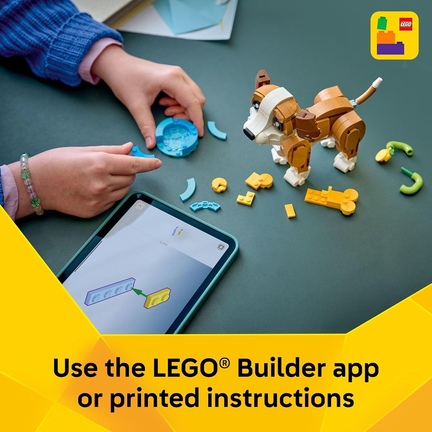 Hot LEGO Creator 3 in 1 Cute Animals: Playful Puppy Dog Building Toy - Bedroom Decor for Girls & Boys, Ages 8+ - Gift for Birthdays - Build a Dog, Squirrel, or Duck - 31382