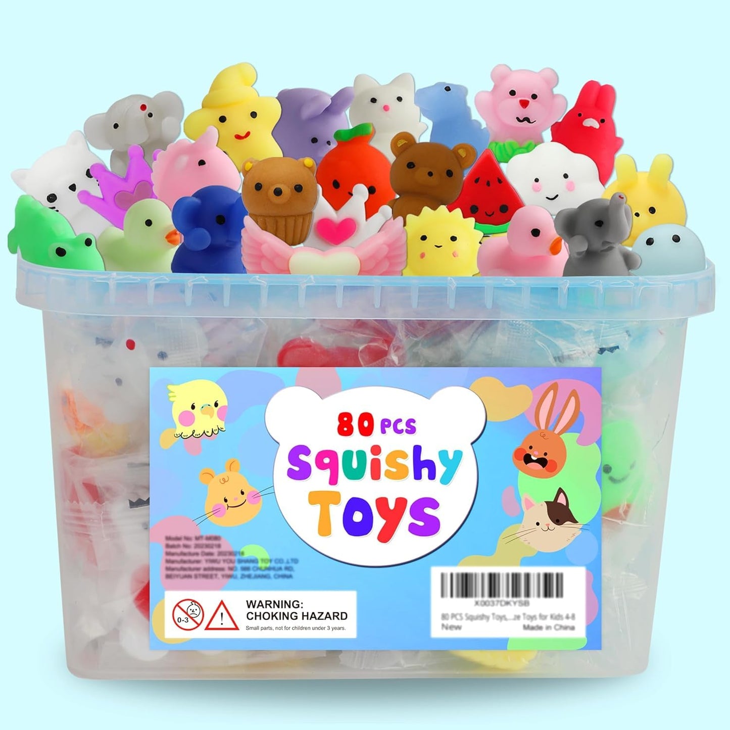 Hot80Pcs Party Favors for Kids 4-8, Kawaii Squishies Mochi Squishy Toy Bulk Fidget Sensory Toys Birthday Gifts for Boys Girls, Easter Basket Stuffers Egg Fillers Treasure Box Classroom Prizes Goodie Bag