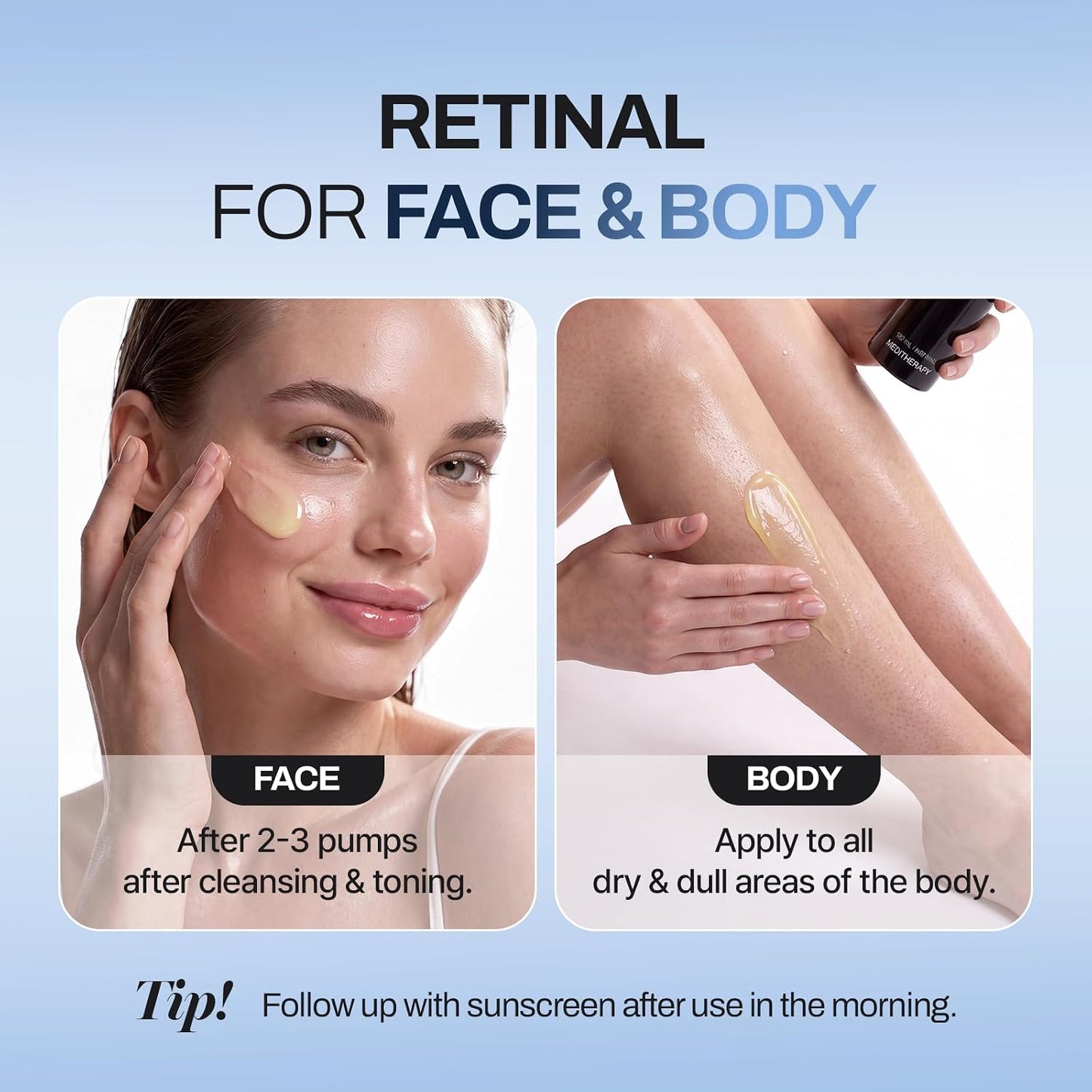 HotMEDITHERAPY Retinal Skin Booster Serum 5.07 fl oz | Retinaldehyde, Niacinamide, Cica | Korean Hydrating Face & Body Serum for Dull, Uneven Skin, All Skin Types, K-Beauty