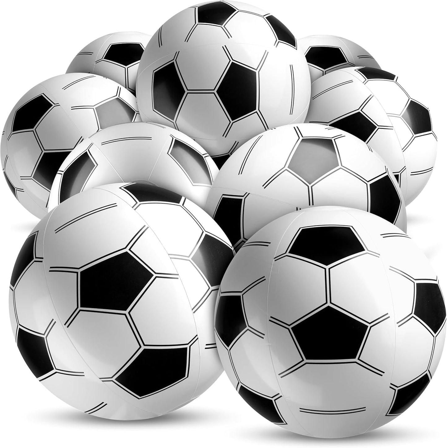 HotBedwina Inflatable Soccer Balls (Pack of 12) 16-inch, Beach Balls Bulk for Beach Toys & Soccer Birthday Party Decorations & Party Favors for Kids, Goodie Bags Stuffers