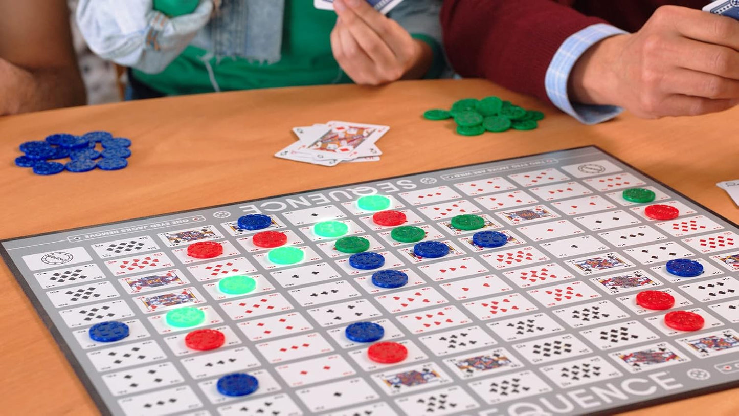 HotSequence Premium Edition - Stunning Set with Giant Board (20.25 x 26.25 inches), Exclusive Chips and Deluxe Cards by Goliath, Blue, for Ages 7+