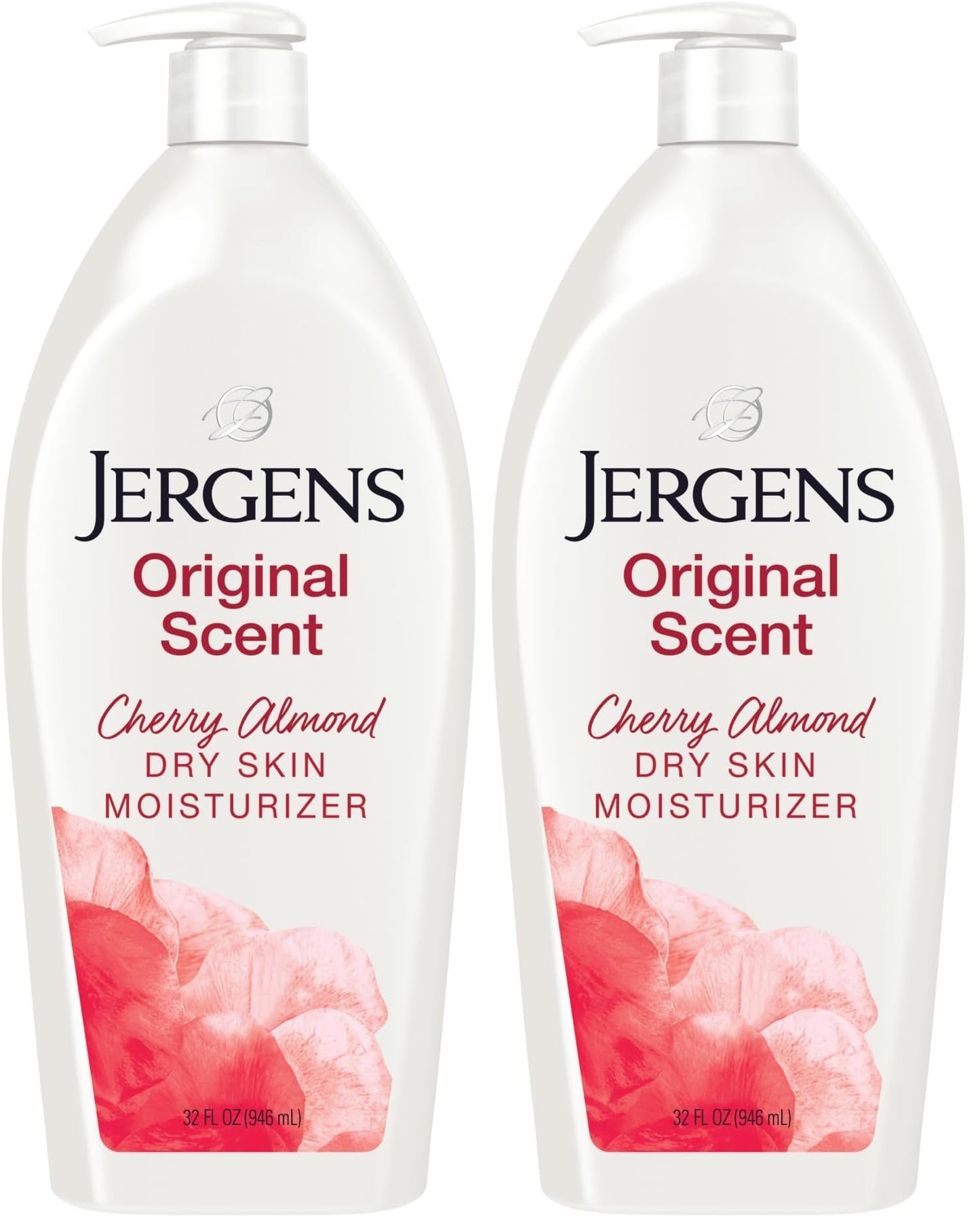 HotJergens Original Scent Dry Skin Body Lotion, Hand and Body Moisturizer, Cherry Almond Essence, Dermatologist Tested, 32 Oz