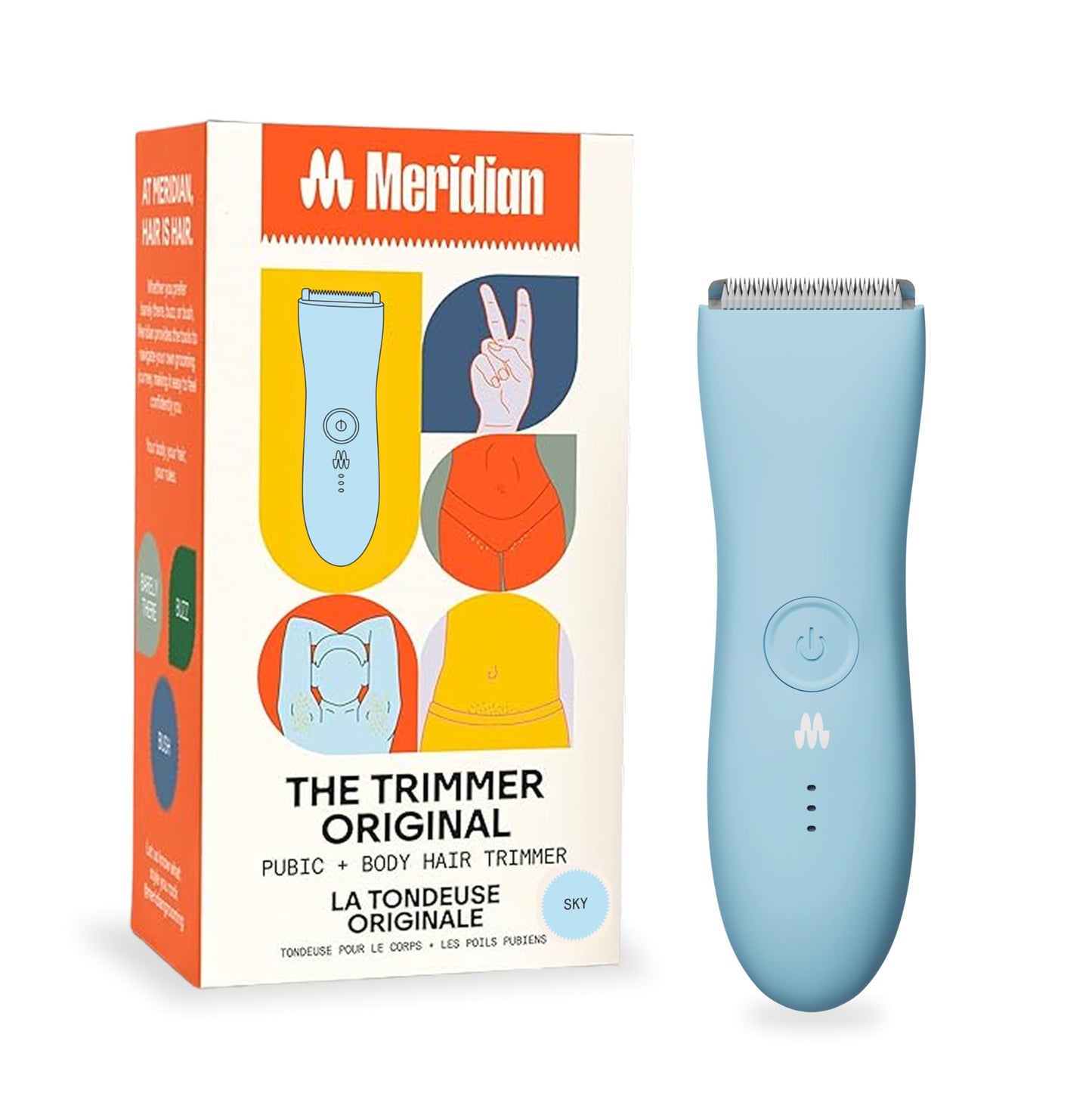 HotMERIDIAN The Trimmer Original - Body Hair Trimmer for Men, Electric Shaver for Pubic Hair, Chest, Legs & Bikini, Waterproof & Rechargeable, Sage