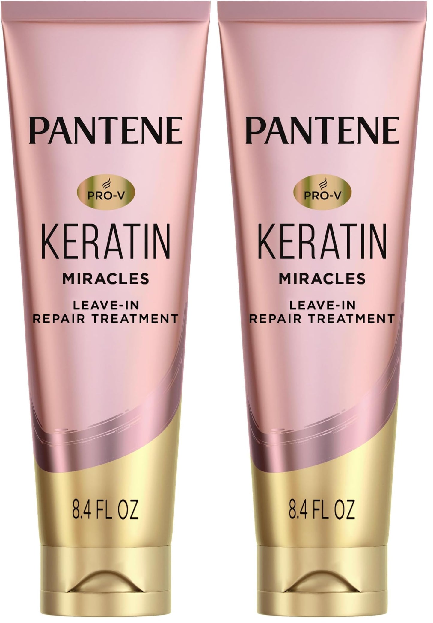 HotPantene Keratin Leave-In Conditioner with Argan Oil, Protein Treatment for Dry, Damaged & Color-Treated Hair, Repairs Split Ends & Protects from Damage, Formaldehyde-Free, 8.4 Fl Oz