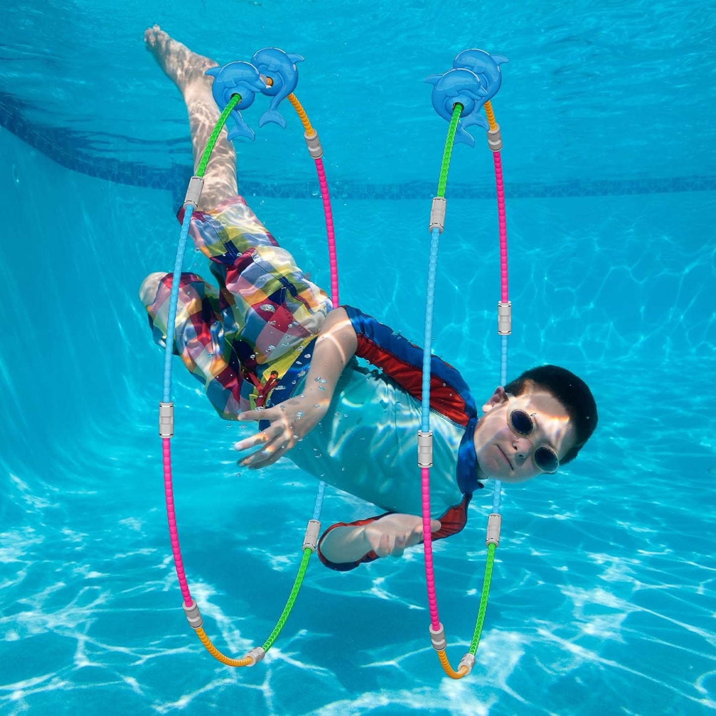 Hot Pool Ring Toys, 2-Pack Water Sports Swim Rings for Kids, Underwater Swim Thru Ring for Pool, Ideal Pool Games Toy for Kids Aged 5, 6, 7, 8, 9, 10, 11,12