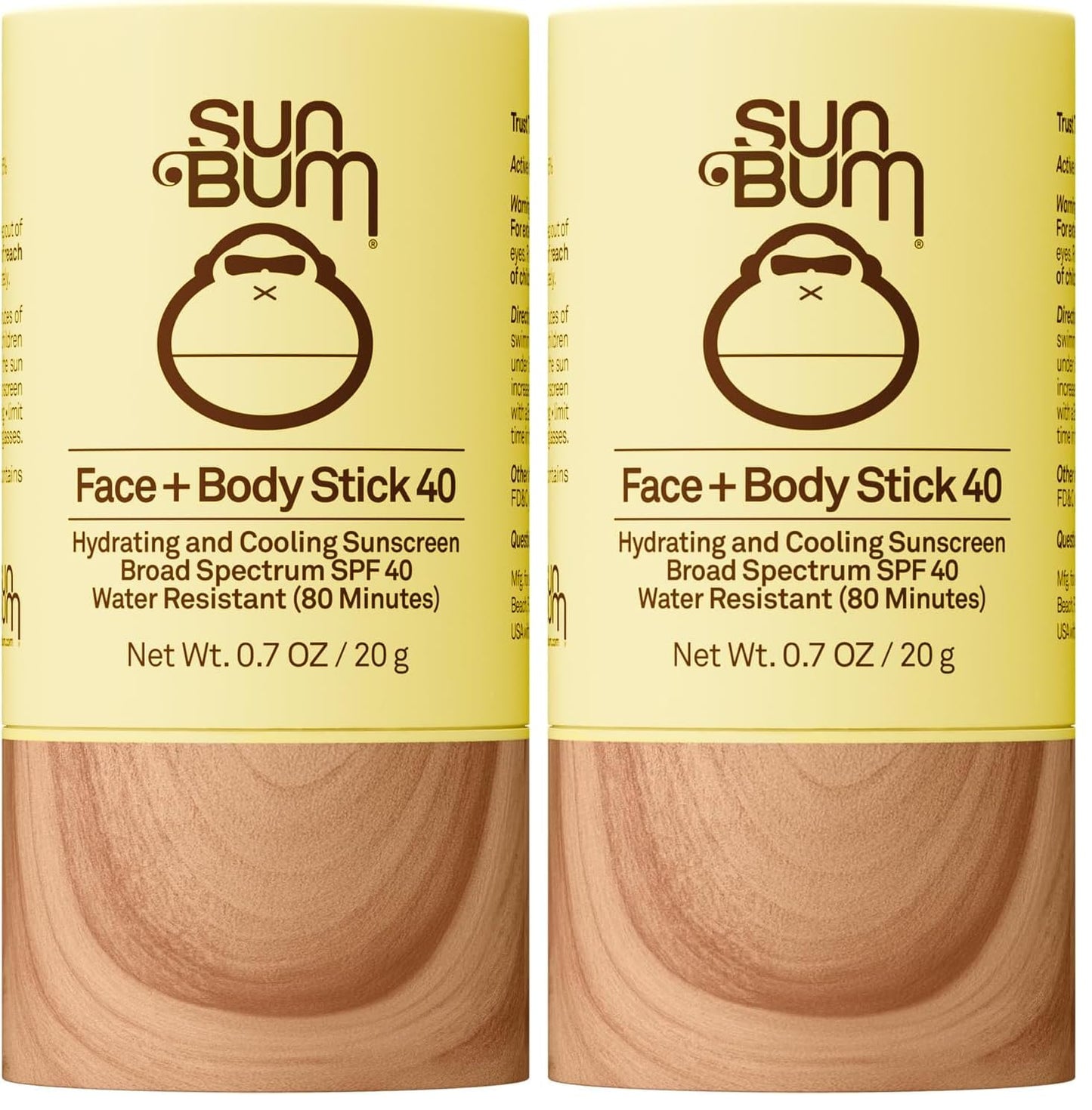 HotSun Bum Original SPF 40 Cooling Face and Body Sunscreen Stick - Water resistant Broad Spectrum Facial Sunscreen - Hawaii 104 Act Compliant (Made Without Octinoxate & Oxybenzone) - Travel Size - 0.7 oz