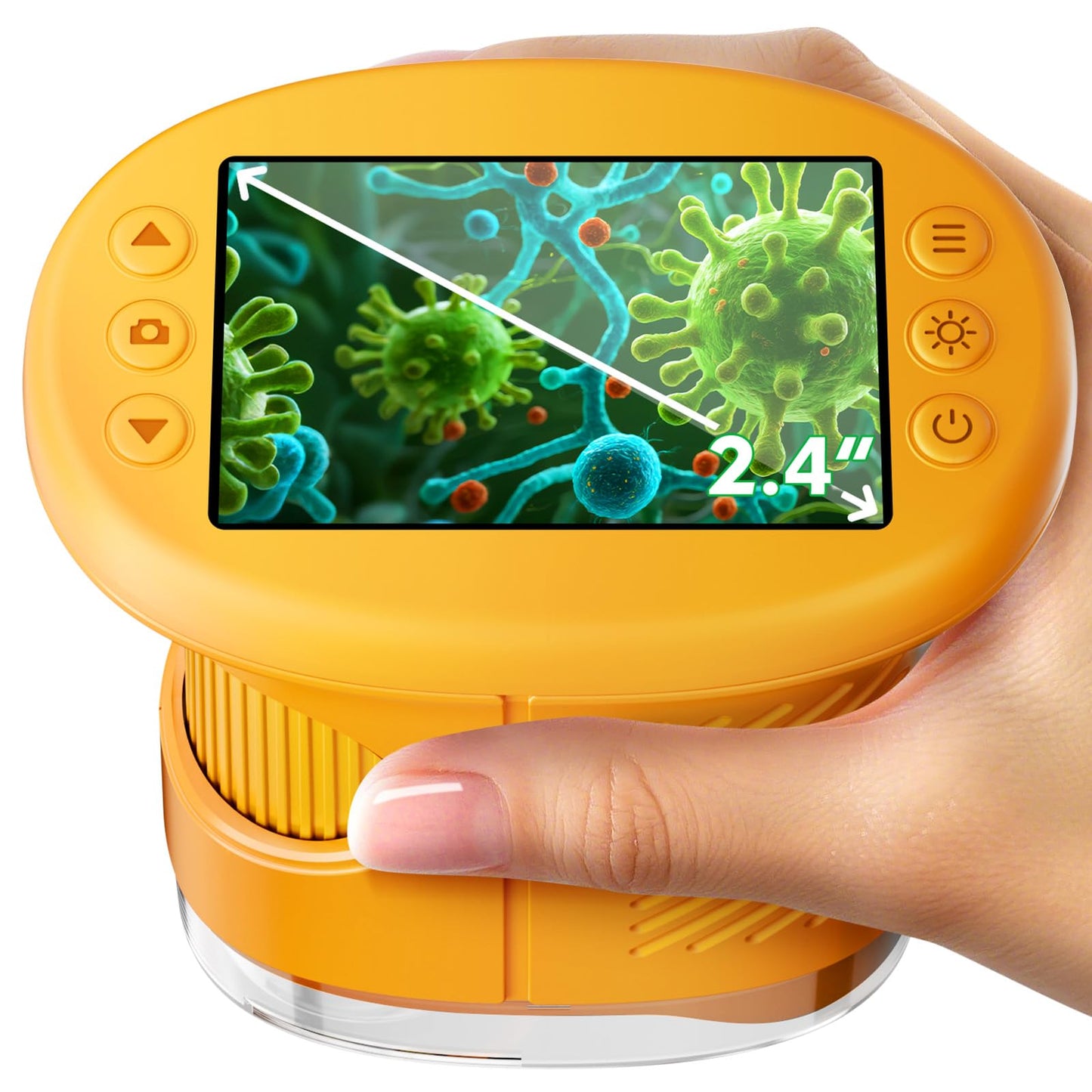 HotOdatay 4K 1000X Digital Microscope for Kids with 32G Card, Long Distance Viewing & 2.4" Screen Portable Handheld Edu Toys for Age 3-12 Exploring Bugs Plants at Home Classroom & Outdoor Travel, Blue