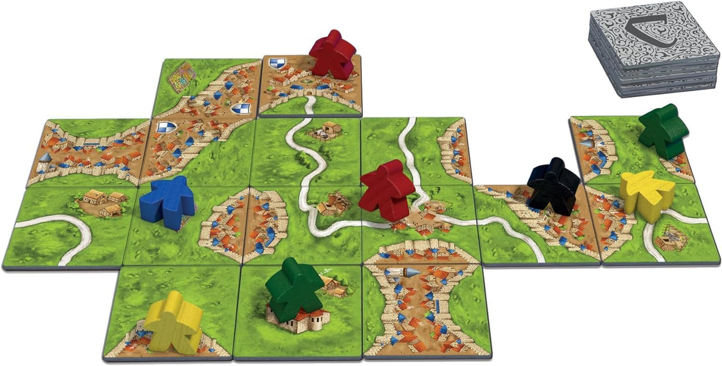 HotCarcassonne Board Game - Classic Tile Placement Strategy, Medieval Adventure for Adults & Families, Adult Board Games, Family Fun, Kids 8-12, 2-5 Players Ages 7+, 35 Minute Playtime