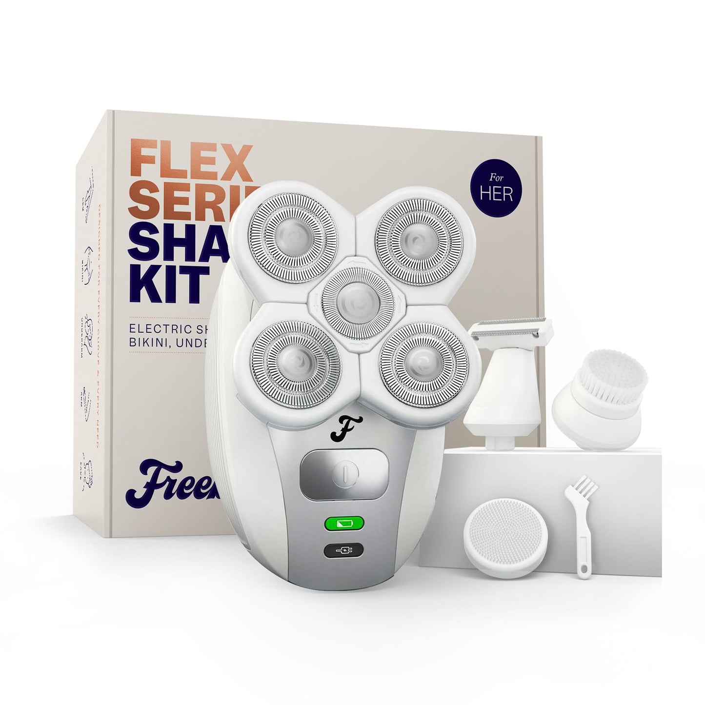 HotFreebird FlexSeries Electric Razor for Women - Silk Smooth Legs, Body Hair, & Pubic Shaver - for Private Area, Sensitive Skin, Bikini Trimmer