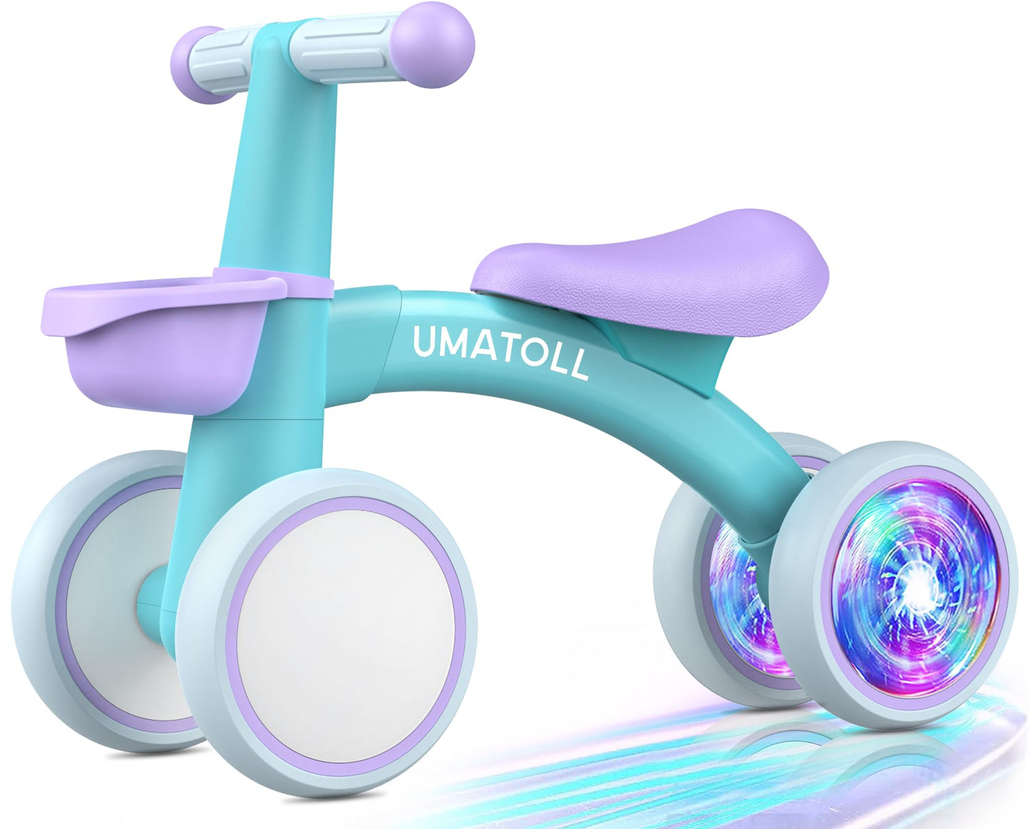 Hot Umatoll Colorful Lighting Baby Balance Bike Toys for 1 Year Old Boys Gifts, Adjustable Seat Baby Walker, One Year Old Boy Birthday Gifts, 12-24 Months Toddler First Ride on Toys