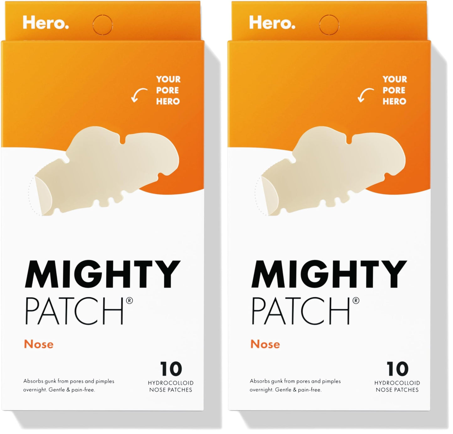 HotMighty Patch Hero Cosmetics Nose Large Hydrocolloid Pore Strips, 10 Ct | Pimple Patches for Overnight, Dermatologist Approved, Pimple Stickers