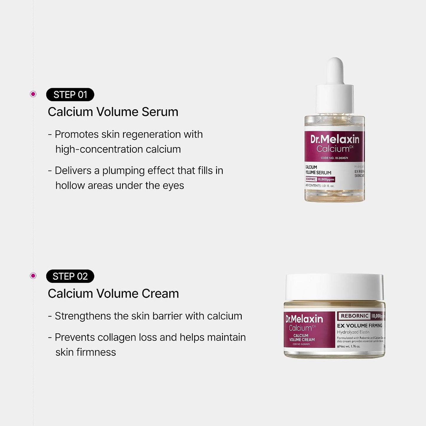HotDr.Melaxin Calcium Intense Firming Cream with Collagen & Elastin, Lifting & Volumizing Face Cream for Sagging Skin, Niacinamide for Plumping Care, 1.69 fl.oz