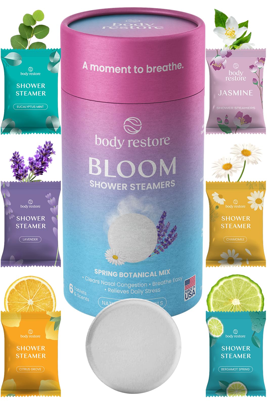 HotBodyRestore Shower Steamers Aromatherapy, Self Care Gifts, Relief 15 Pack | Birthday Gifts for Women & Men, Spa Stress Relief & Relaxation, Eucalyptus & Menthol Essential Oil Tablets